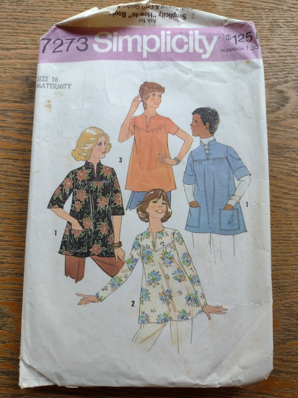 Vintage 1975 Simplicity Sewing Pattern#7273 Maternity Size16 Bust38 Complete NOS