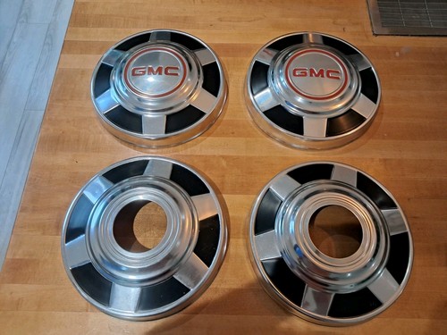 1973-1991 GMC Squarebody K20 K30 4x4 Truck Suburban 12" Dog Dish Hubcap Set of 4
