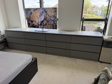 IKEA Malm 6-Drawer Grey Chest of Drawers In Very Good Condition. 2 available.