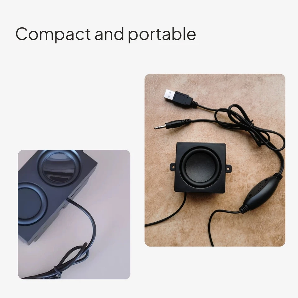 Mini USB Powered Desktop Speaker, DIY 3.5mm Soundbar - Image 4 of 4