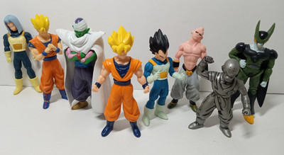 Lot 8 Dragon Ball Z 4.5'' Figures Goku Piccolo Buu Cell Vegeta Gohan Krillin