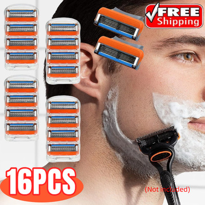 16pcs Replacements 5Layer Men' For GiIIette Fusion Proglide Power Razor Blades~