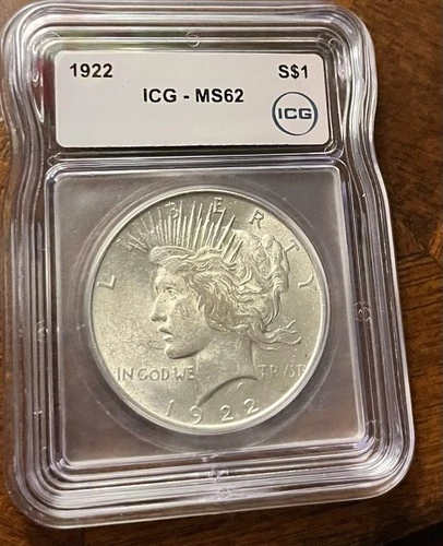 1922 United States Peace Silver Dollar ICG MS62