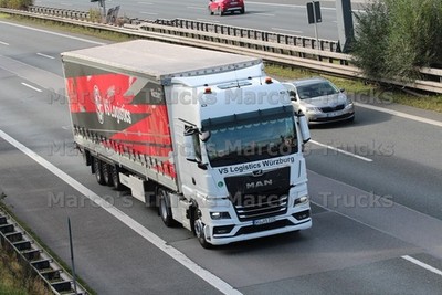 LKW Foto MAN TGX Planensattelzug Deutschland weiß VS Logistics Würzburg #l9wx