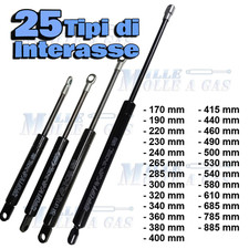 1 PISTONE A GAS MOLLA PER LETTO CONTENITORE - 25 TIPI DI INTERASSE A OCCHIELLO