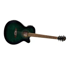 Oscar Schmidt Right-Handed Acoustic-Electric Guitar - Green Flame OG10CEFTGR 