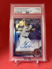 2022 Bowman Chrome Draft Chase DeLauter Purple /250 PSA 9 Auto #CDA-CD
