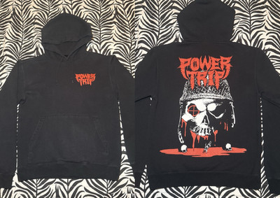 Power Trip Band Hoodie Double Sided Black Tour Full Size ZA383