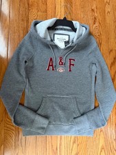 NWT Abercrombie Fitch Y2K Women's Slim Fit Pullover Hoodie in Gray - Medium
