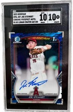 2023 Bowman Chrome 1st JOE STEWART Auto SGC 10/10 Mint + Blue Lunar Crater /150