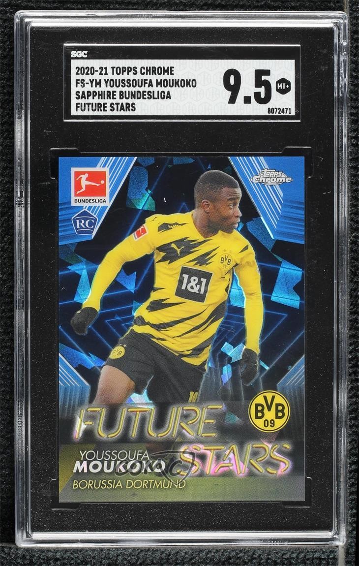 2020 Chrome Bundesliga Sapphire Edition Youssoufa Moukoko SGC 9.5 Rookie RC 0q85