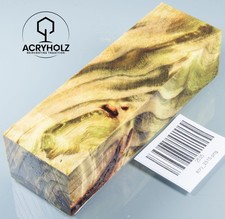 2515 Pappel Maser | 130x40x30 | Griffblock stabilisiert | ACRYHOLZ | Messergriff
