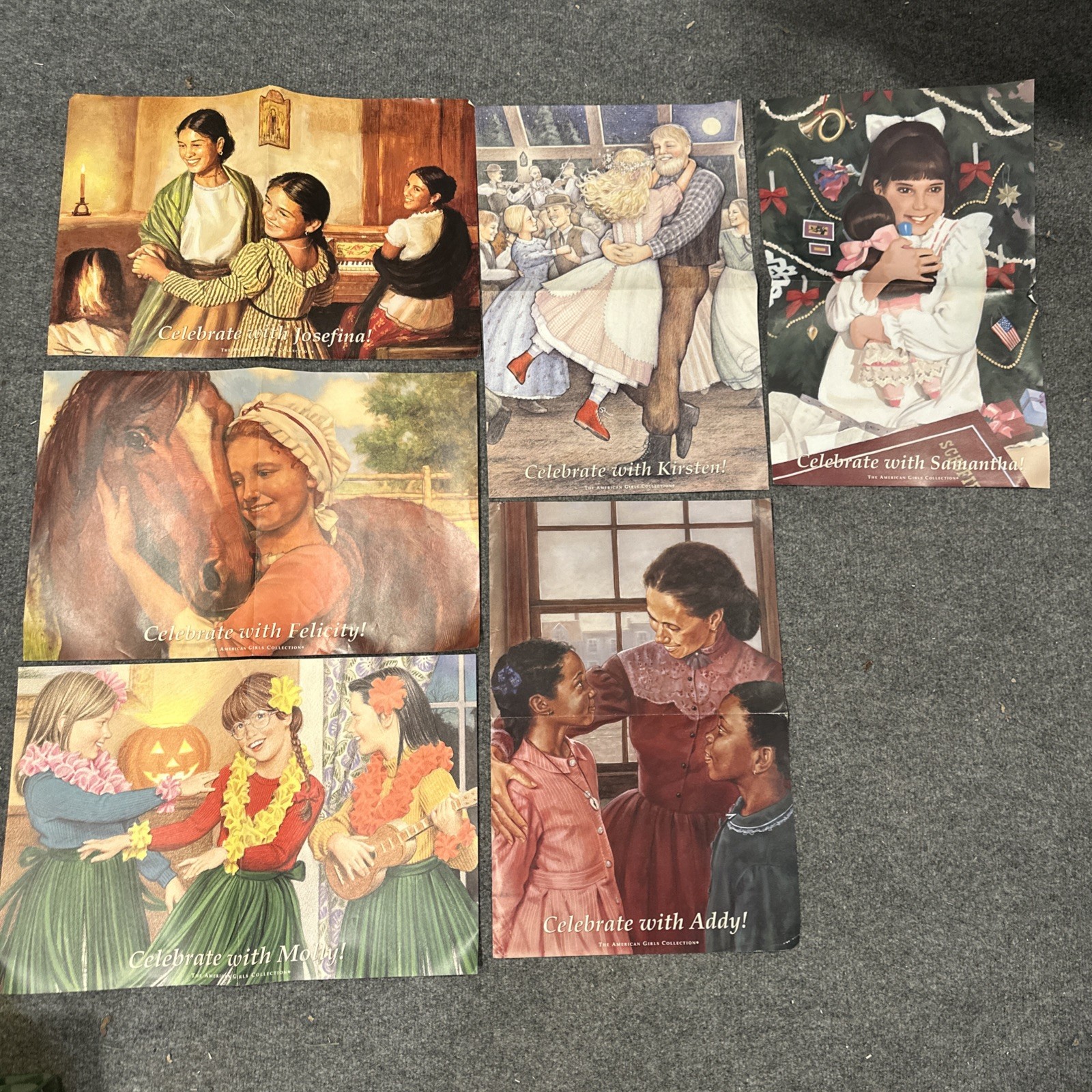American Girl Vintage Poster Lot of 6 18x12 Inch Kirsten Addy Josefina