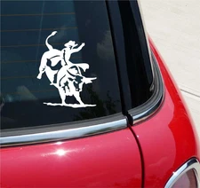 BULL RIDING DETAILED RODEO BULLRIDING GRAPHIC DECAL STICKER ART CAR WALL DECOR