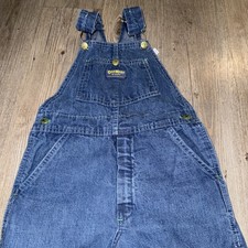Vintage 1970s OshKosh Overalls Kids Size 7-8 Sanforized Vestbak Bibs Union USA
