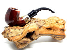 PETERSON RARE 1970's BURGUNDY CONTRAST SMOOTH MEERSCHAUM 314 SYSTEM ESTATE PIPE