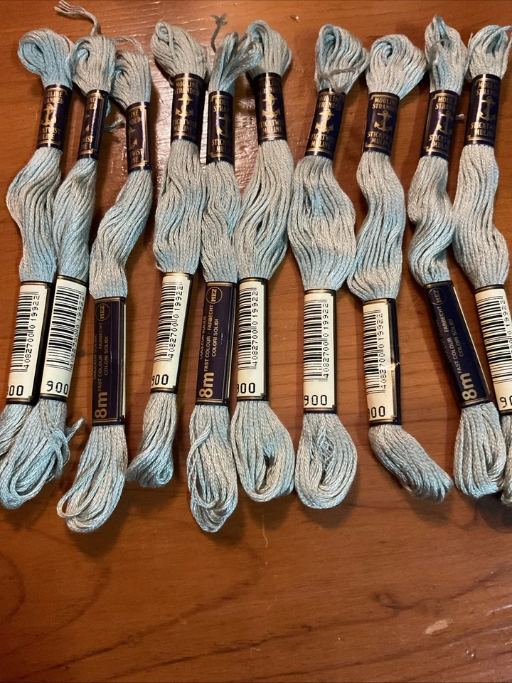 New (10) MEZ Mouline Stranded Embroidery Thread #900 W. Germany Made Sticktwist - Image 2 of 3