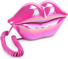Funny Lip Telephone, with Number Storage Function, Rose Red Landline Telephone H