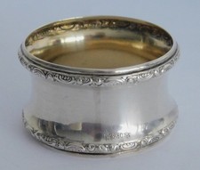 Serviettenring Silber 830 Grimminger innen vergoldet &Oslash;4cm breit2,5cm 5,5g