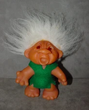 Troll Doll 5" Dam marked 1968 Playmate Open Month Green Felt
