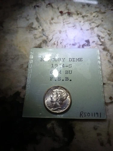 1944-S Mercury Dime Gem BU FSB 90% Silver