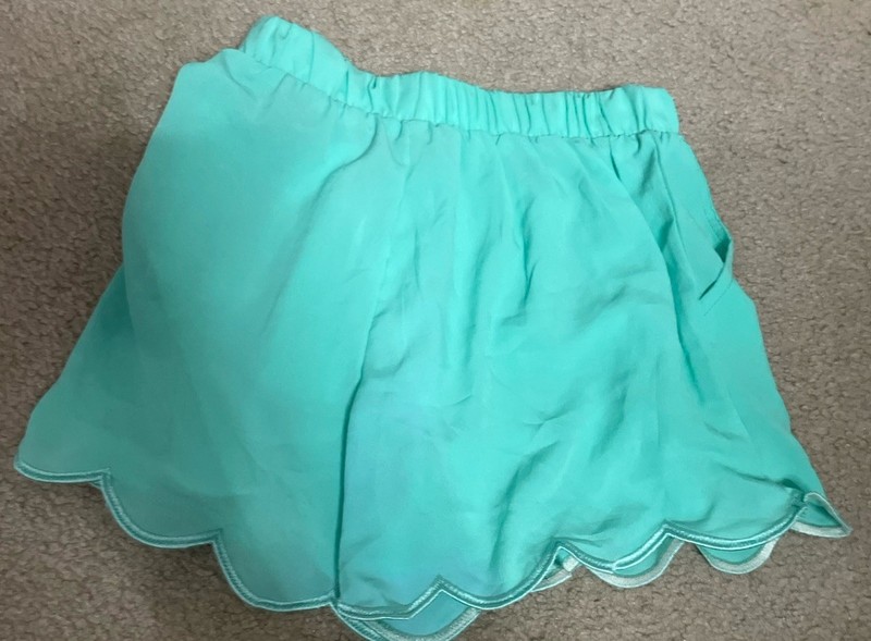 rue21 Girls XS Green Solid Skort Pull-On Elastic Waist Flat Front Woven