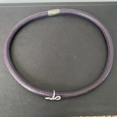 Endless Jewelry Leather 925 Charm Wrap Bracelet PURPLE Magnetic Clasp 22 1/2 