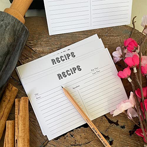 Paquete de 100 tarjetas de recetas de doble cara 4x6 para ducha de novia boda cocina - Imagen 3 de 9