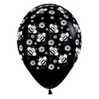 Bumble Bee's Flowers Black Latex Balloons 6pk Kids Insect Bug Birthday Party