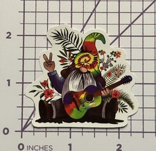 Gnome Magical Hippie Symbol - Vinyl Decal Sticker Bomb Guitar Rainbow Tye Dye