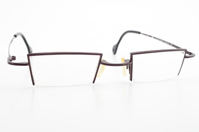 THEO BELGIUM Brille Mod. T.O Crawl 63 Square 3/4 Rim Optic Nylor Blues Red Shine