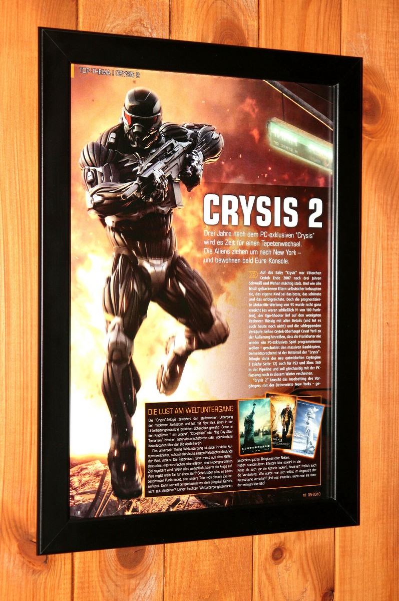 Crysis 2 PS3 PS4 Xbox 360 One Rare Small Promo Poster / Ad Page