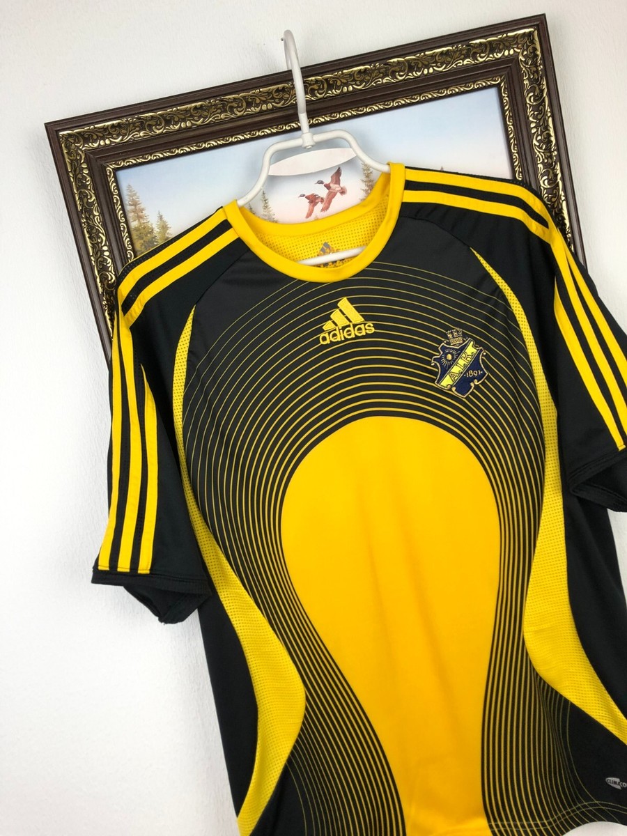 Vintage Adidas AIK Football Shirt Soccer Mens Jersey Trikot Yellow