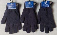 Winter Essentials Unisex Adult Gloves Dark Blue Lot of 3 NEW