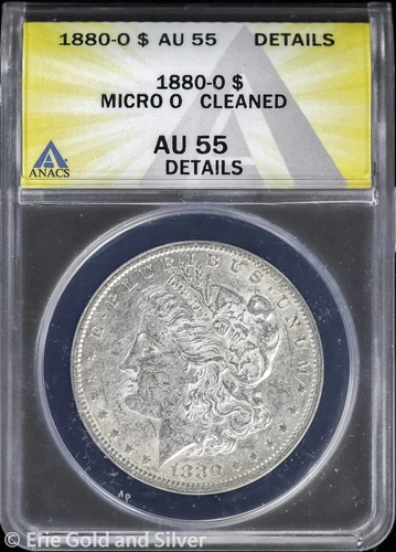 1880-O $1 Morgan Silver Dollar ANACS AU 55 Details | Micro O