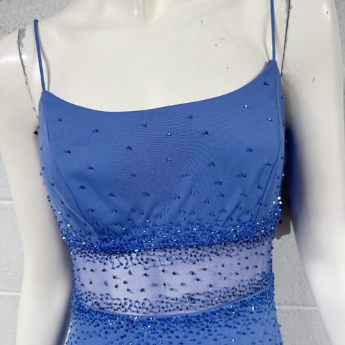 Womens NWT Vintage 90s y2k Betsy & Adam Sheer Waist Beaded Gown Long Dress Size - Picture 8 of 15