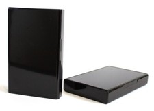 5 Cassette Tape Cases - Black Front  Black Back - Empty Plastic