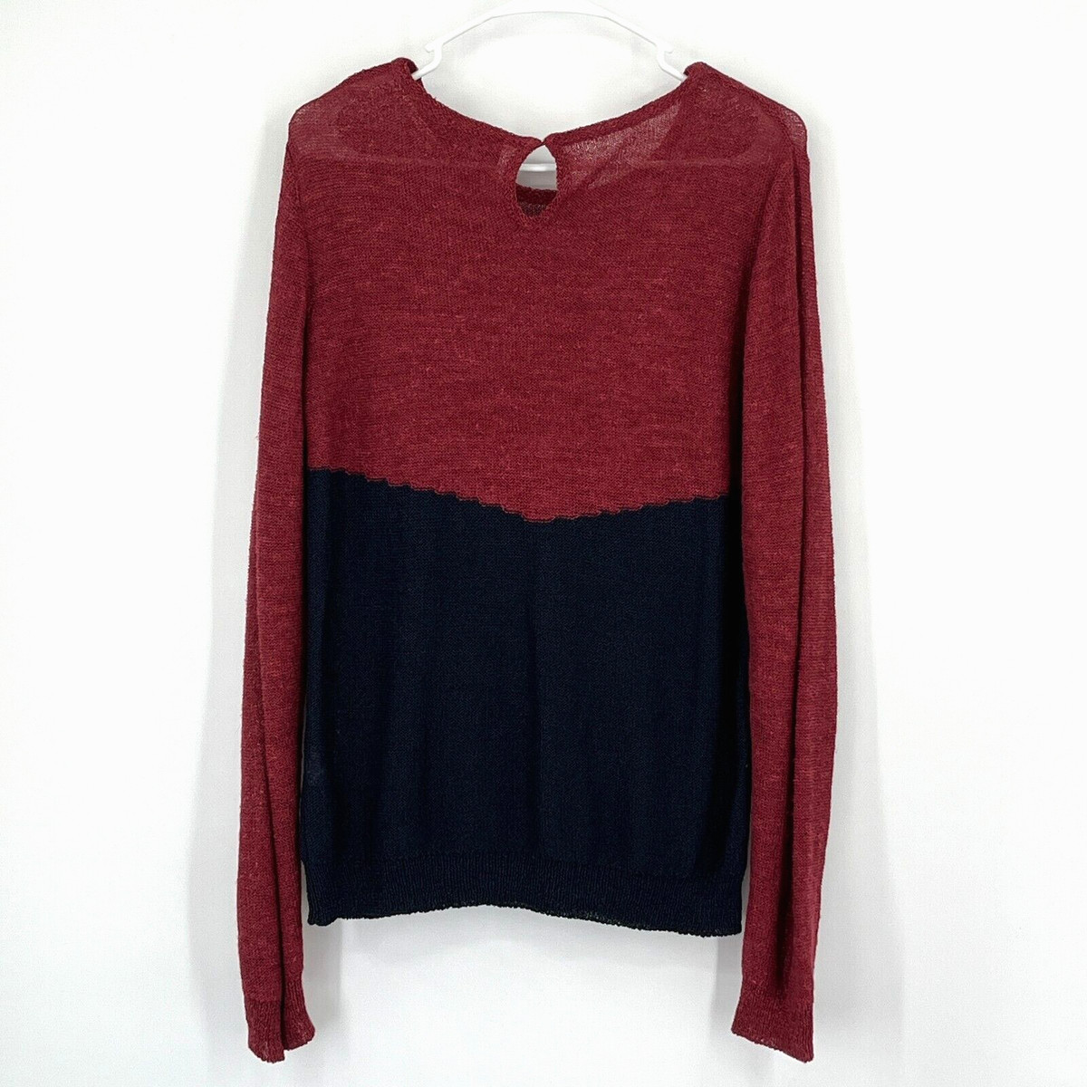 APC Linen Blend Sweater Womens M Colorblock Knit Casual Classic Work Office View 3