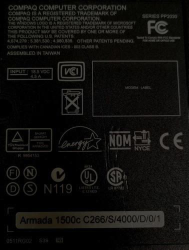 Compaq Armada 1500c Computer - Grey **UNTESTED** - Picture 10 of 11