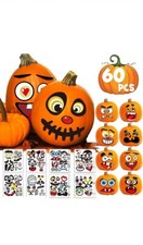 Halloween Pumpkin Decorating Kit 12 Sheets Stickers for Pumpkin Decor Cute