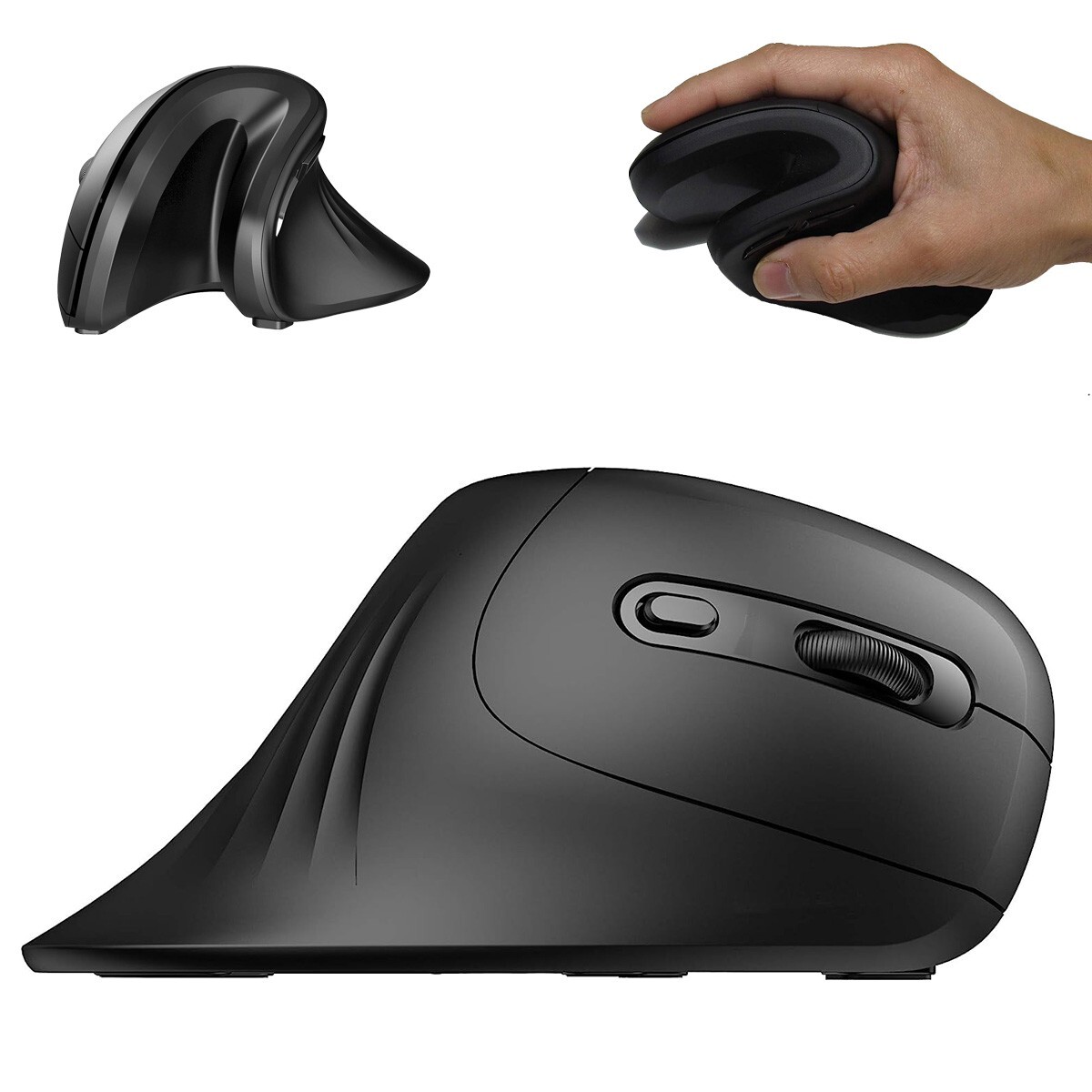 MOUSE VERTICALE WIRELESS USB 2.4 GHZ ERGONOMICO RICARICABILE TUNNEL CARPALE