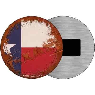 Texas Rusty Stamped 3.5'' Magnet Plaque Fridge Refrigerator Kitchen Home Wall