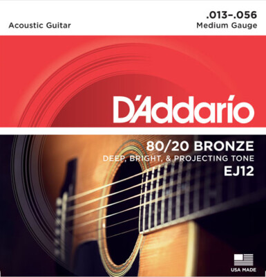 D'Addario EJ12 mittlere Gitarrensaiten 13-56
