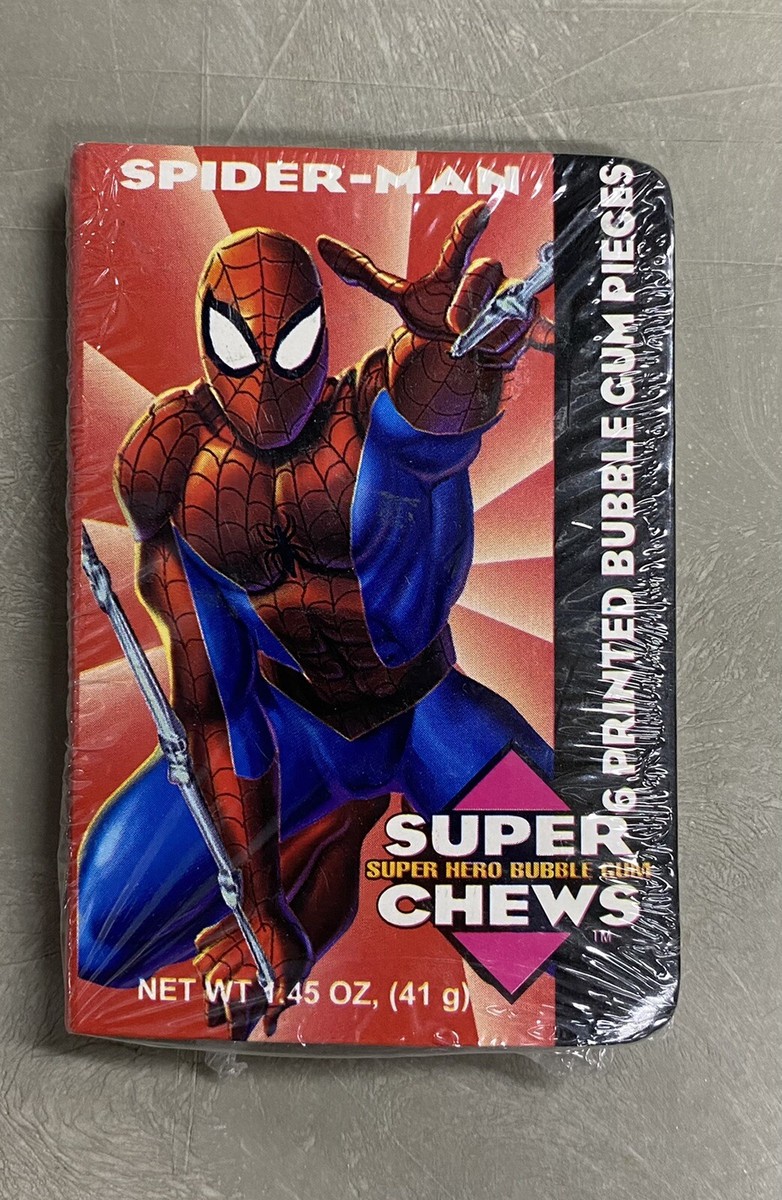 クーポン可Marvel’s Spider-Man Limited Edition Super Chews Spider-Man Printed Super Hero Bubble Gum 1996