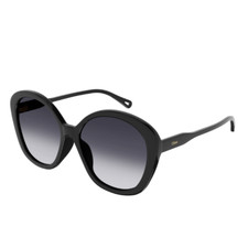 Chloé CH0081S 005 Lunettes de Soleil Femme Yeux Chat En Bio Acétate Noir Tortue