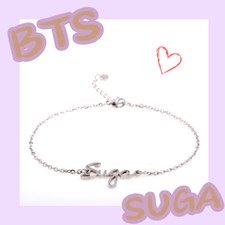 KPOP BTS Bracelet Bangtan Boys SUGA Chain Unisex Bracelets Letter Charms