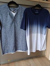 2 Herren T-Shirts Gr. M, neu, blau-weiß