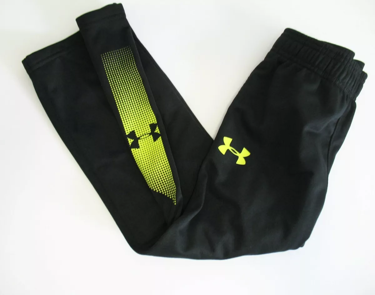 Under Armour Little Boys Brawler 2.0 Pants Black/Hi Vis Yellow Sz 4 - NWT