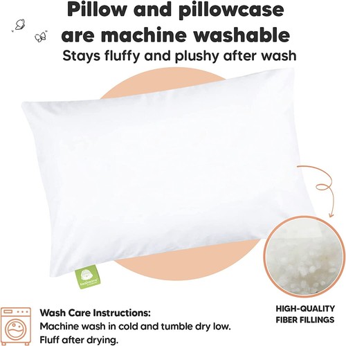 Organic Cotton Toddler Pillow with Pillowcase for Kids Sleeping and Traveling - Picture 6 of 20