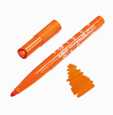 25 BIC Kids Visacolor XL Coloring Markers Marker Pens ORANGE NEW 25 Count
